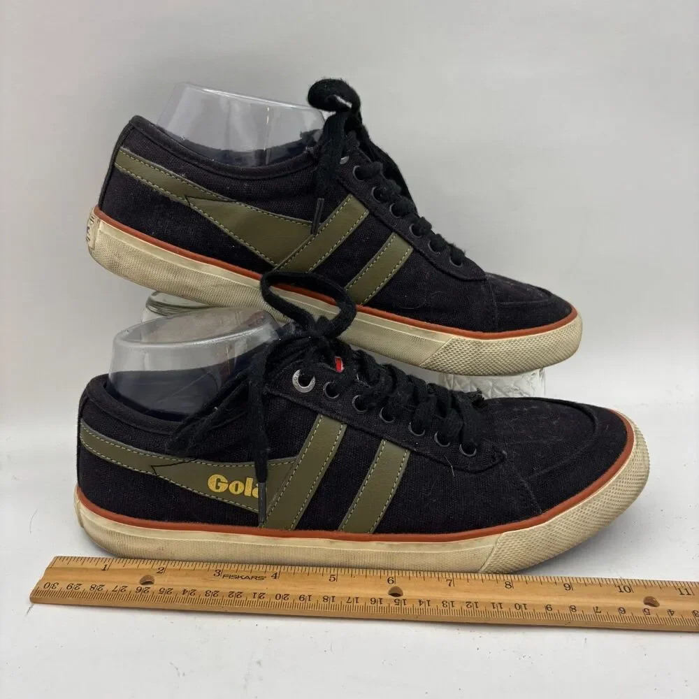 Gola Comet Mens 9 Black Low Top Sneakers Retro Casual Shoes Gum Sole